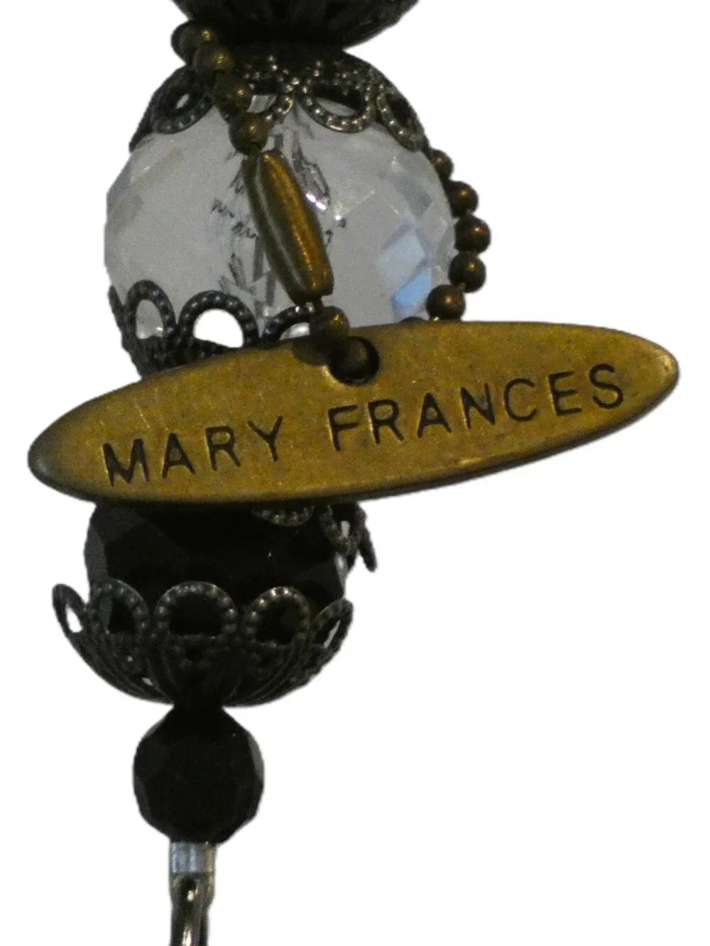 NWOT MARY FRANCES Silver & Black Shoulder Strap Beaded Purse/DustCover